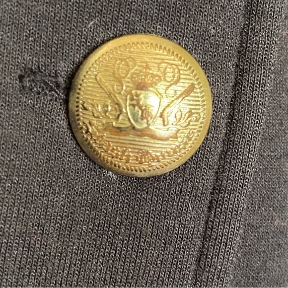 Priorities Women's Black Military Band Jacket Blazer Gold Buttons Stretch Sz 10 - Picture 2 of 7